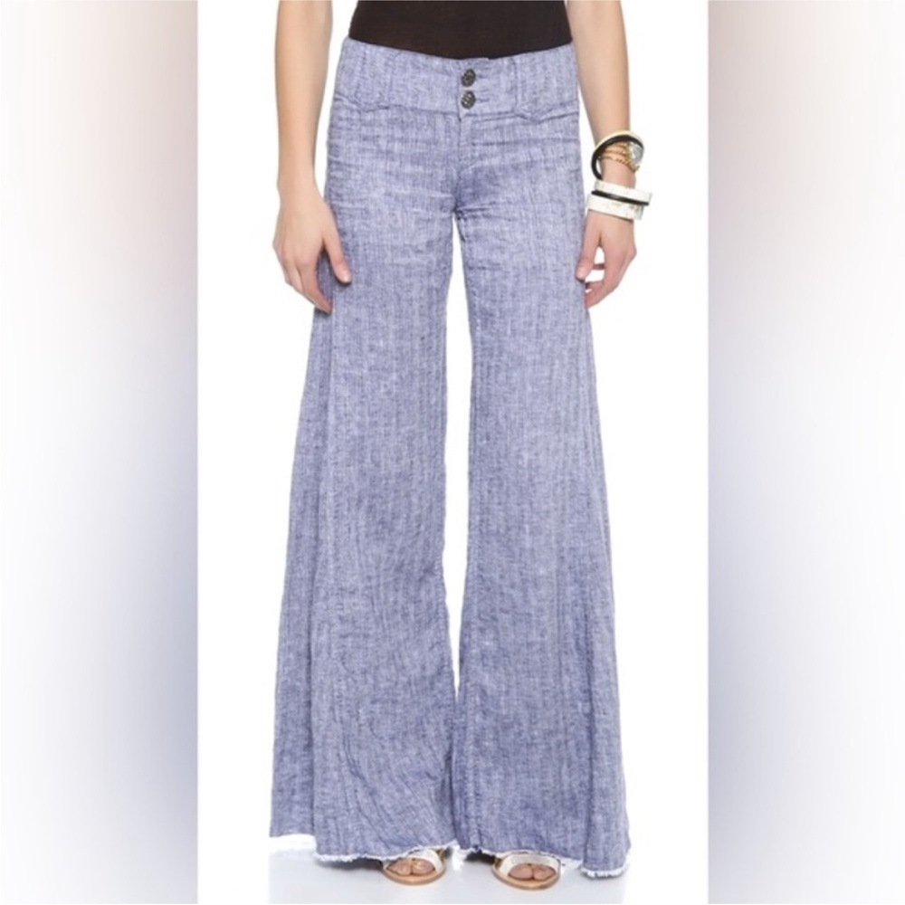 Free People linen wide leg